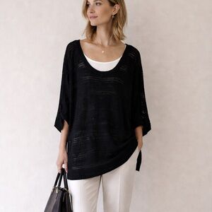 Torrid Black Sweater Tunic Top Open Knit Size 2X (2)